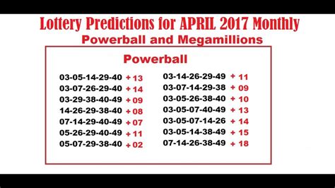 lotto predictions